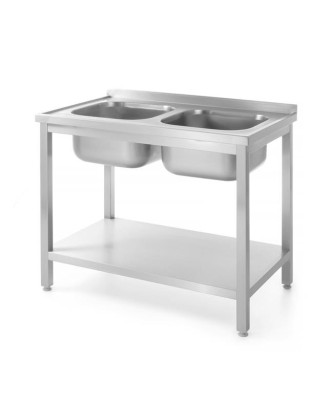 Stół HENDI z dwoma zlewami - Kitchen Line