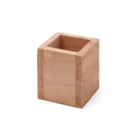 Drewniany pojemnik na sztuće 80x80x95 mm