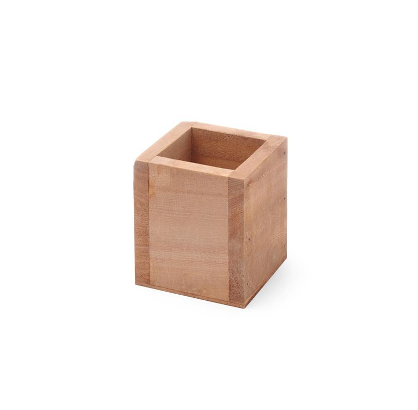 Drewniany pojemnik na sztuće 80x80x95 mm