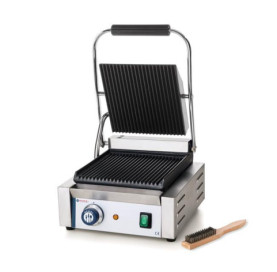 Grill Kontaktowy Pojedynczy do 300°C Żeliwo Ryflowane