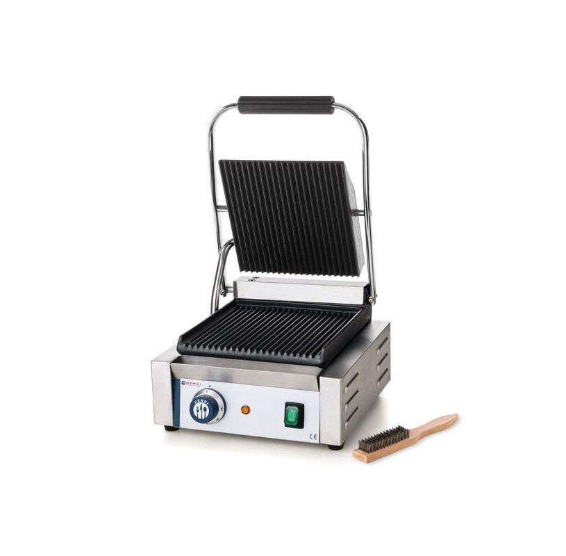 Grill kontaktowy poj. ryflowany - 300°C regulacja