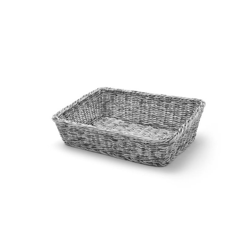 Kosz skośny prostokątny szary 400x300x120 mm