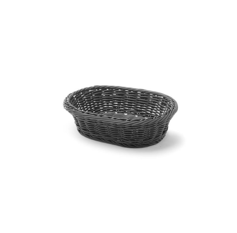 Koszyk Owalny Czarny 250x190 mm — Idealny dla Restauracji
