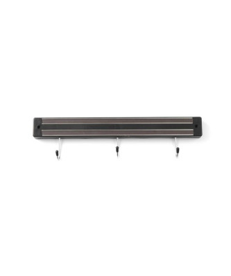 Listwa magnetyczna HENDI 340mm z haczykami, czarna
