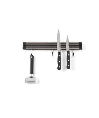 Listwa magnetyczna HENDI 340mm z haczykami, czarna