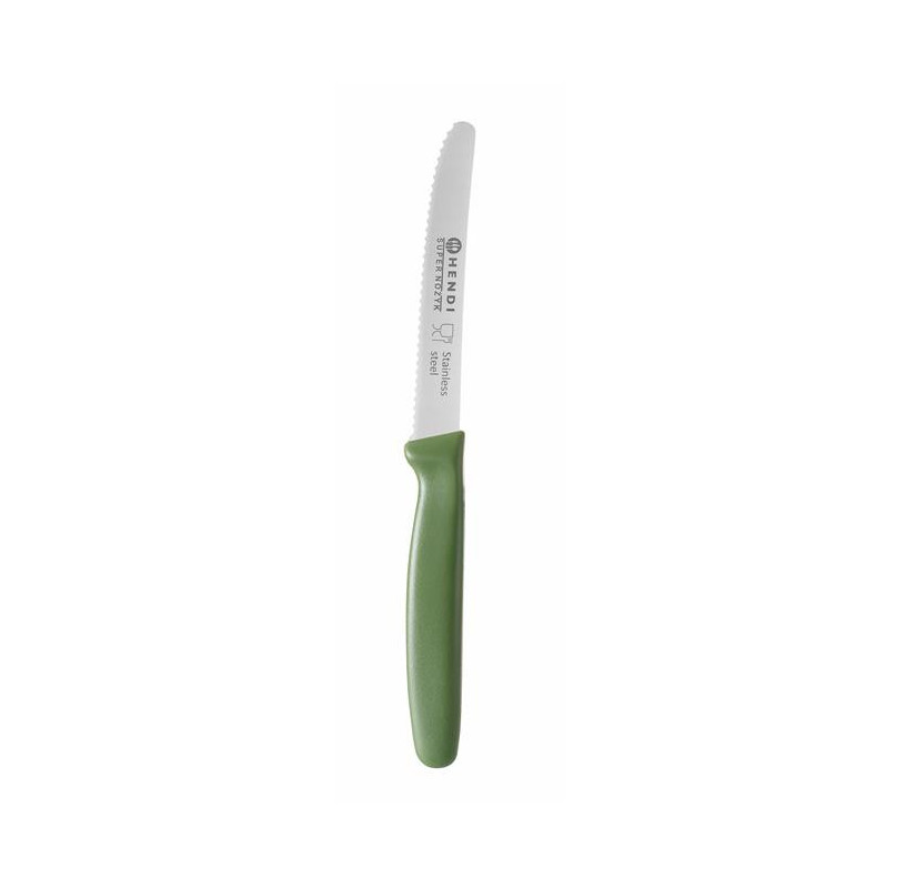 Nóż uniwersalny HENDI 220mm ząbkowany, zielony
