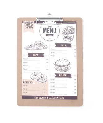 Podkładka pod menu 240x330 mm z klipsem