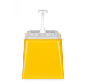 Pojemnik z pompką do sosów 2,5L - żółty, BPA Free